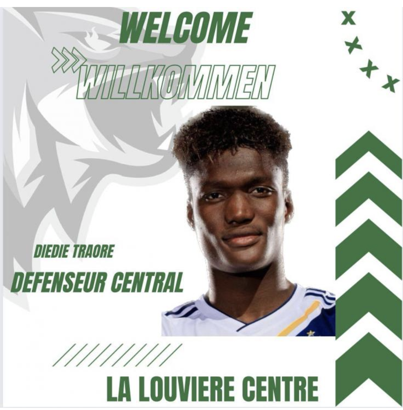 (Diédié Traoré lors de sa signature à la Louvière ©lagalaxy.com)